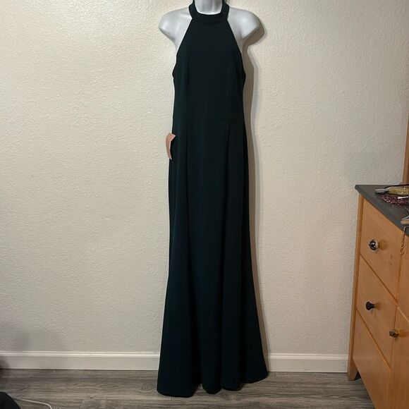 Anthropologie BHLDN Serephina Halter Crepe Maxi Dress Size 8 - Picture 1 of 8